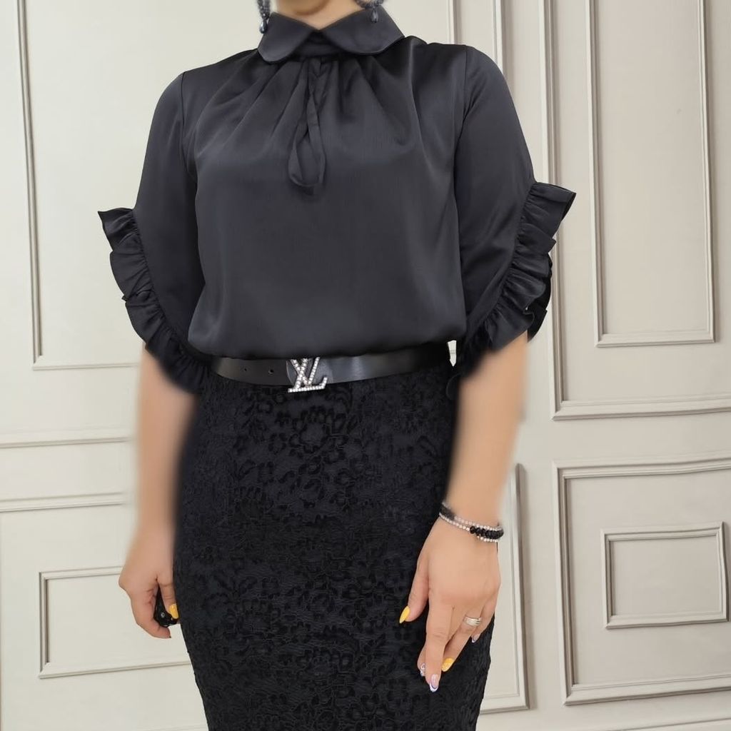 خرید انلاین پیراهن مزونی مجلسی همراه کمربند