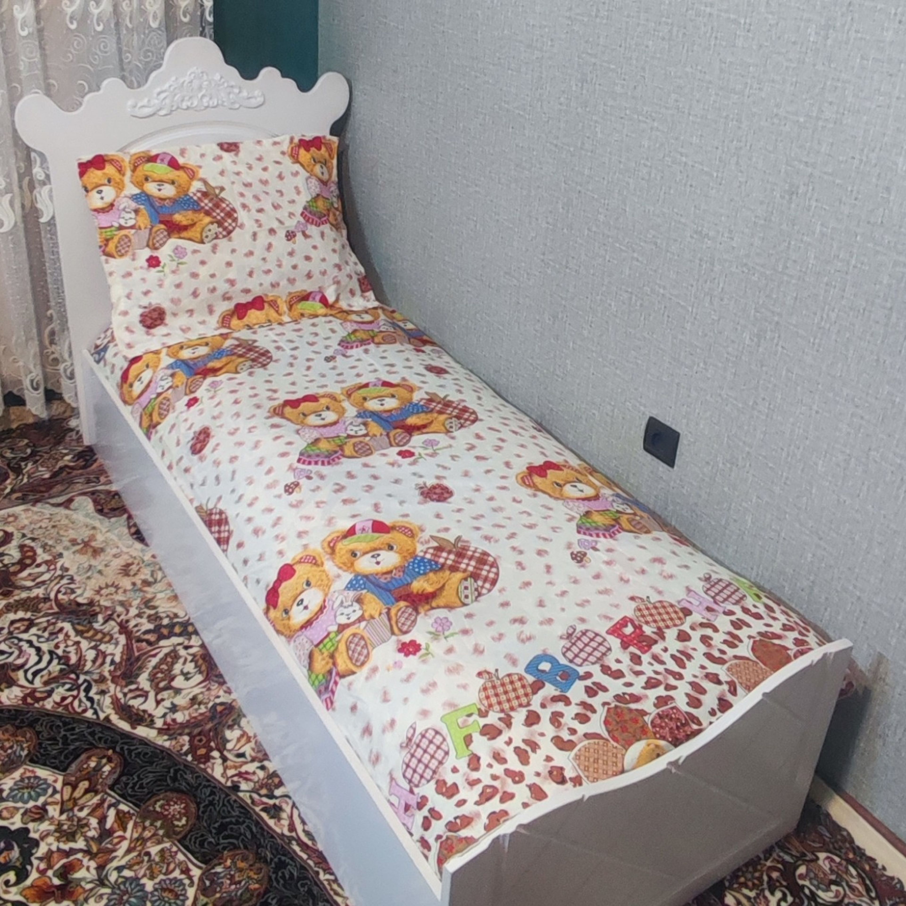 قیمت روتختی نیم ست کشدار تخت یکنفره عروسکی دخترانه و پسرانه مناسب سیسمونی 
