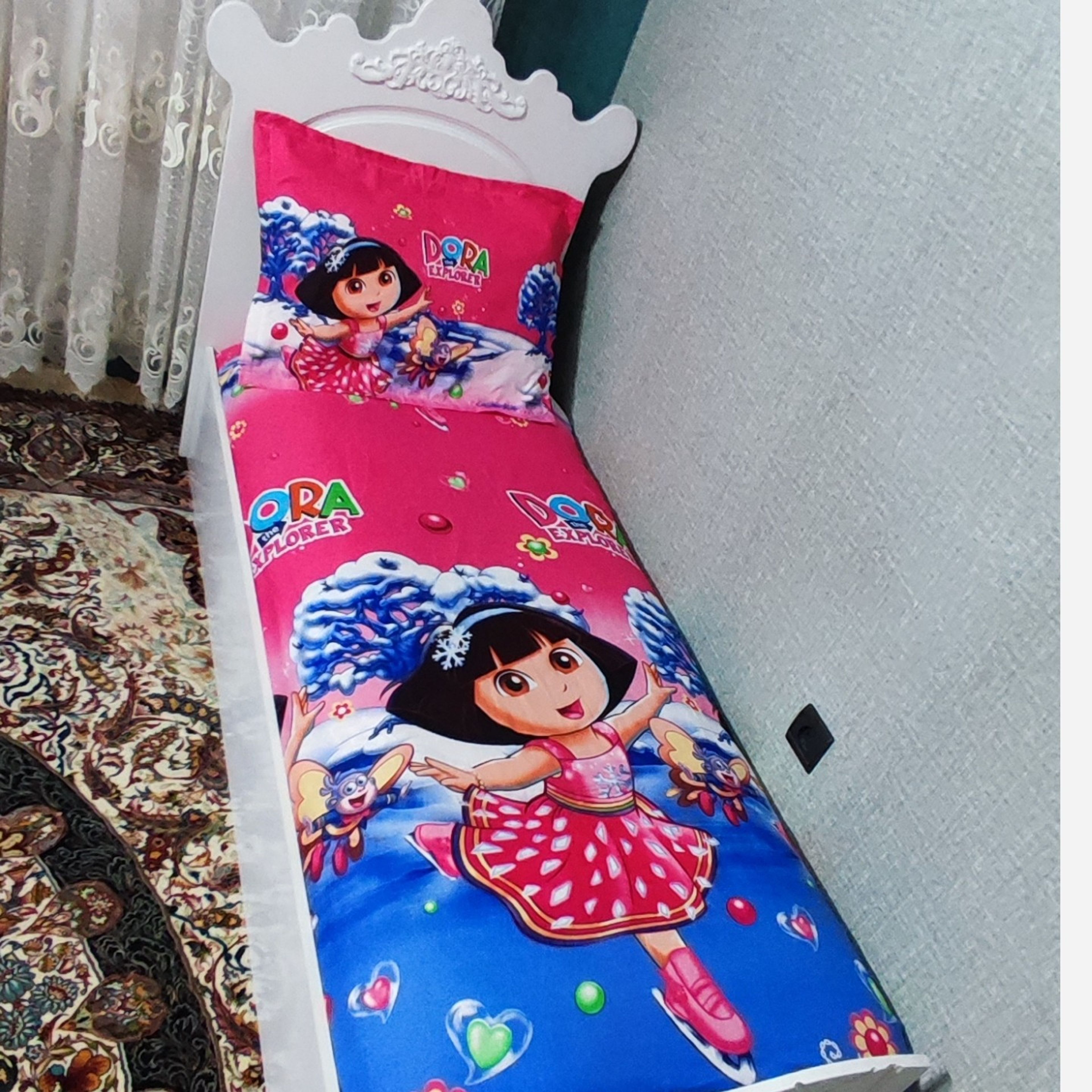 خرید آنلاین روتختی دوتیکه دخترانه یک نفره طرح دورا جستجوگر