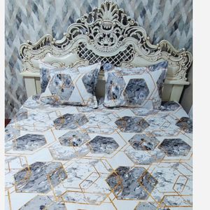 خرید اینترنتی ملحفه دورتادور کشدوزی شده تخت دونفره 6ضلعی