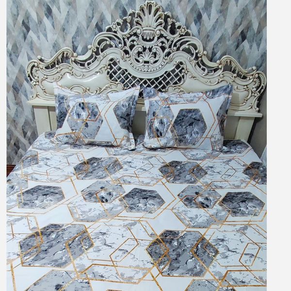 ملحفه دورتادور کشدوزی شده تخت دونفره 6ضلعی