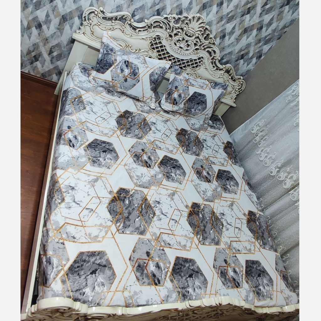 مشخصات ملحفه دورتادور کشدوزی شده تخت دونفره 6ضلعی