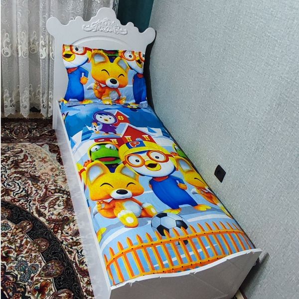 نیم ست روتختی دوتیکه پسرانه طرح پرورو پنگوین کوچولو