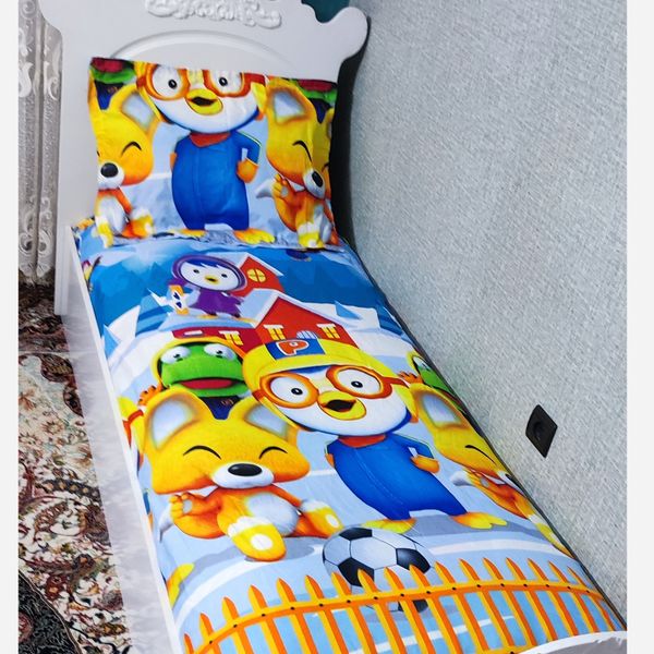 نیم ست روتختی دوتیکه پسرانه طرح پرورو پنگوین کوچولو