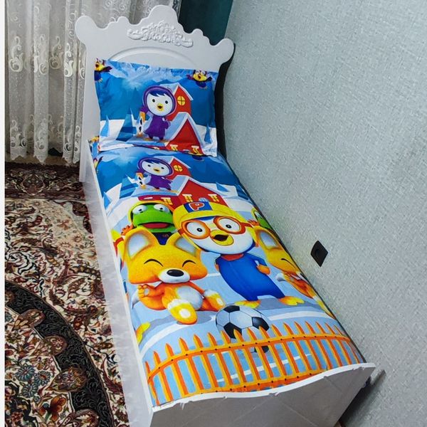 نیم ست روتختی دوتیکه پسرانه طرح پرورو پنگوین کوچولو