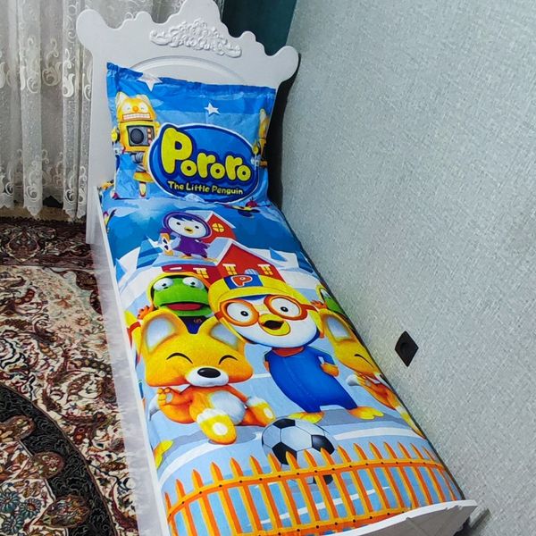 نیم ست روتختی دوتیکه پسرانه طرح پرورو پنگوین کوچولو