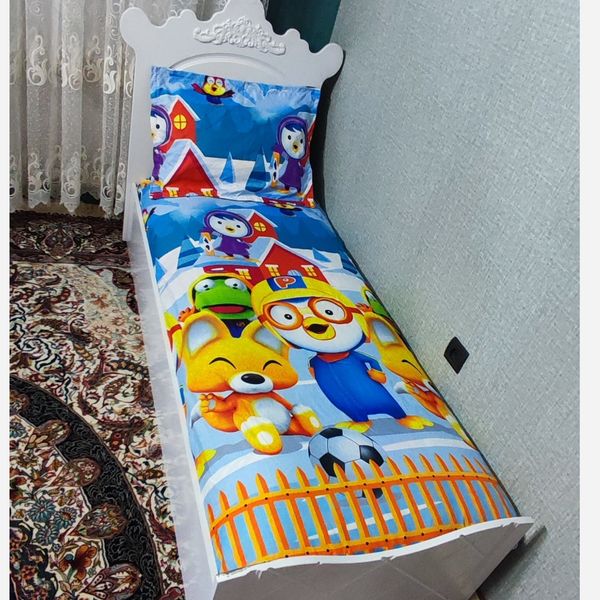 نیم ست روتختی دوتیکه پسرانه طرح پرورو پنگوین کوچولو