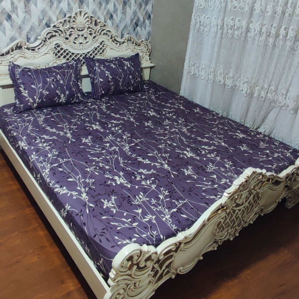 قیمت روتختی دونفره ملحفه دورکش ماربل تیره