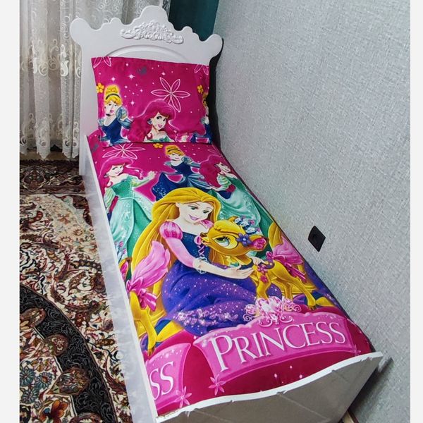 ملحفه کشدار تخت دخترانه طرح سیندرلا