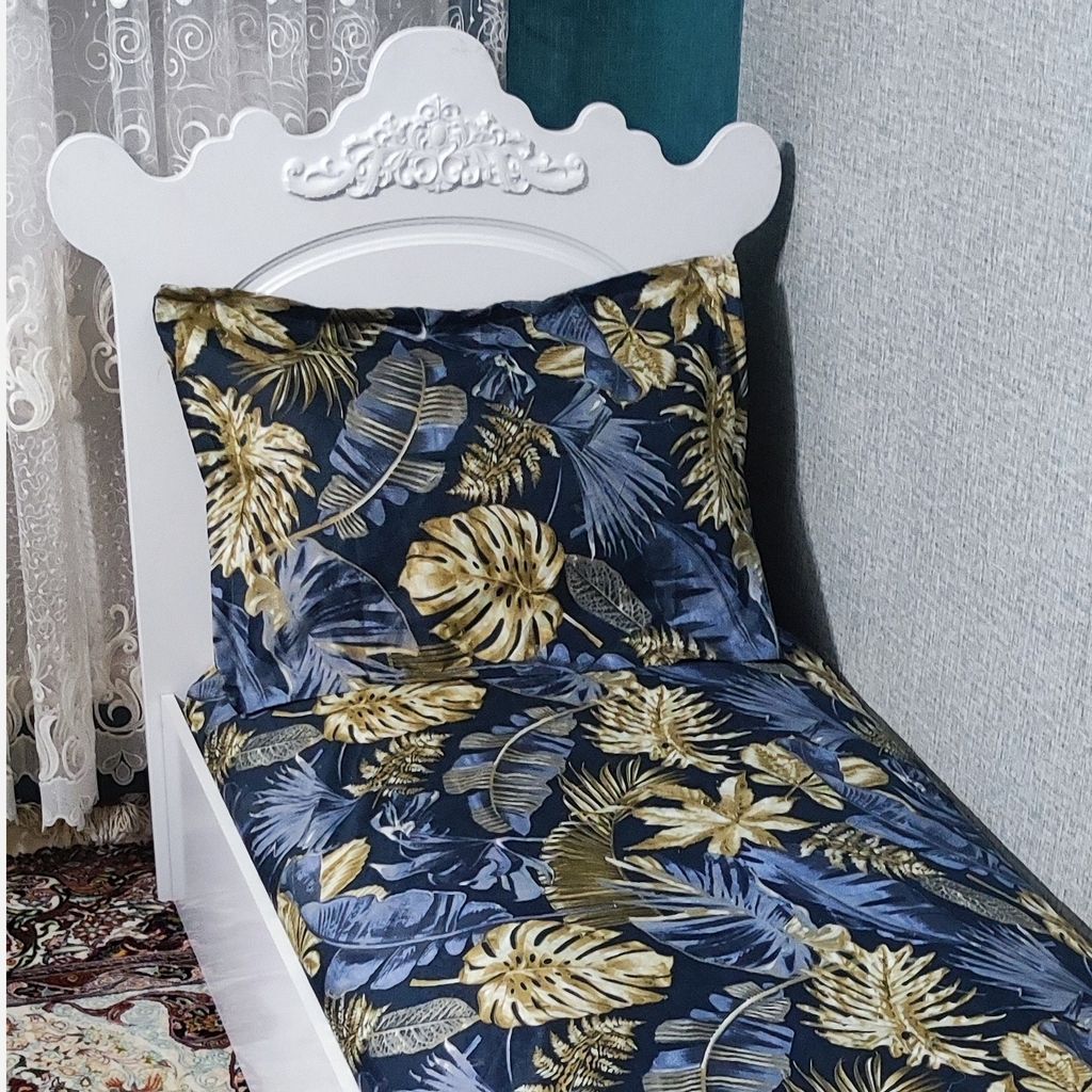 خرید اینترنتی ملحفه کشدوزی شده تشک تک نفره برگ انجیری