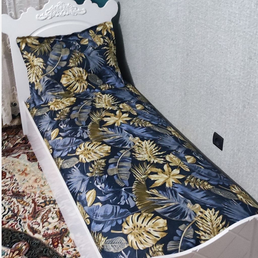 مشخصات ملحفه کشدوزی شده تشک تک نفره برگ انجیری