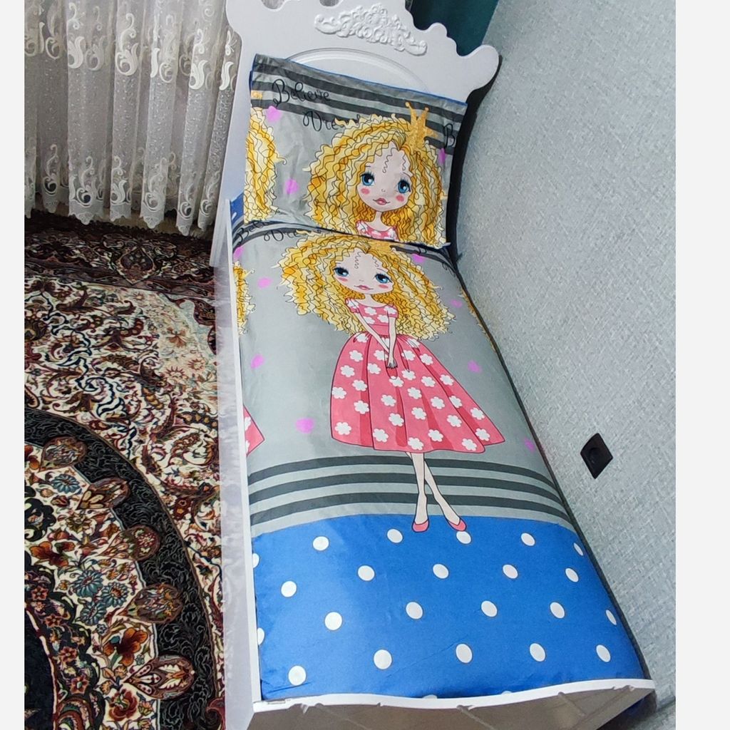 خرید انلاین ست 2تکه ملحفه کشدار عروسکی دخترانه موفرفری توپ توپی