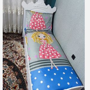 قیمت ارزان ست 2تکه ملحفه کشدار عروسکی دخترانه موفرفری توپ توپی