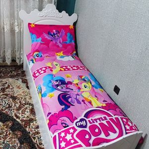 خرید آنلاین نیم ست دوتکه ملحفه عروسکی تخت تک نفره طرح پونی کوچولو