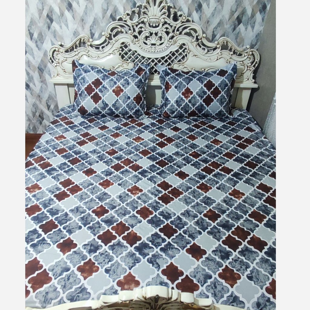 قیمت ارزان نیم ست روتختی دونفره  دورتادور کشدوزی شده لوزی