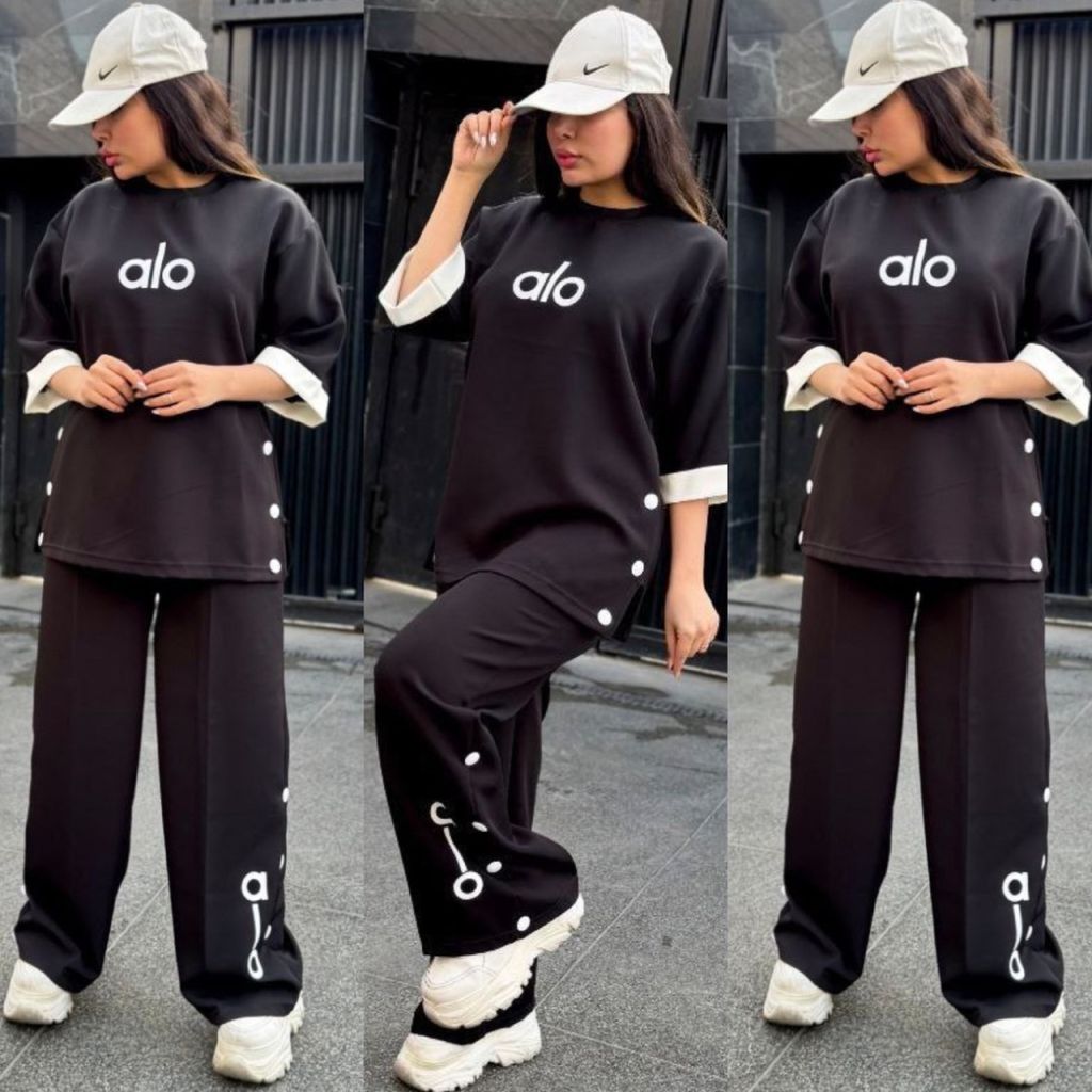 قیمت ارزان تیشرت و شلوار زنانه طرح alo