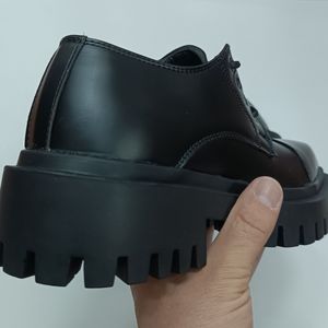 قیمت ارزان کتونی کالج مردانه لوفر پنجه مربع ورنی مات کیفیت بالا