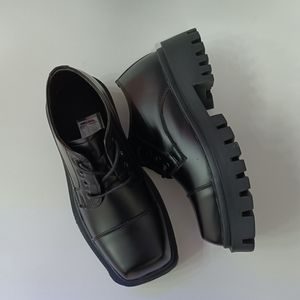 قیمت ارزان کتونی کالج مردانه لوفر پنجه مربع ورنی مات کیفیت بالا