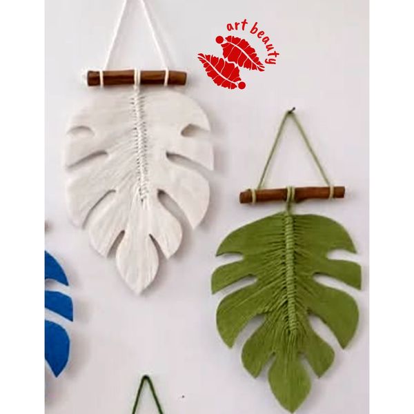 تک برگ انجیری مکرومه طرح تاک