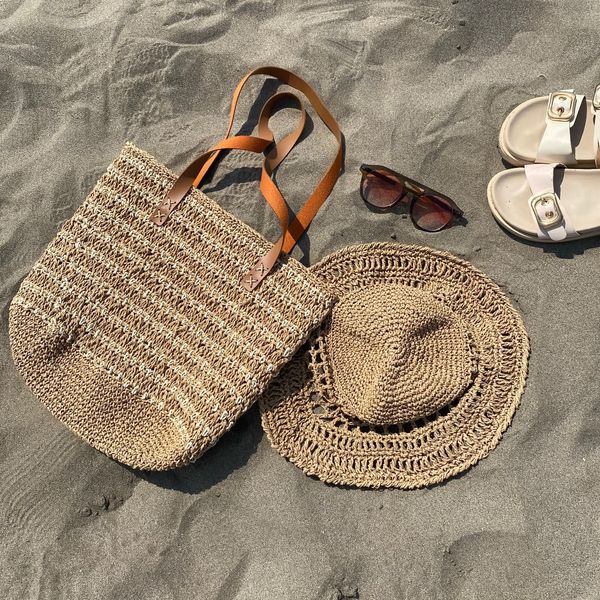 ست کیف و کلاه رافیا