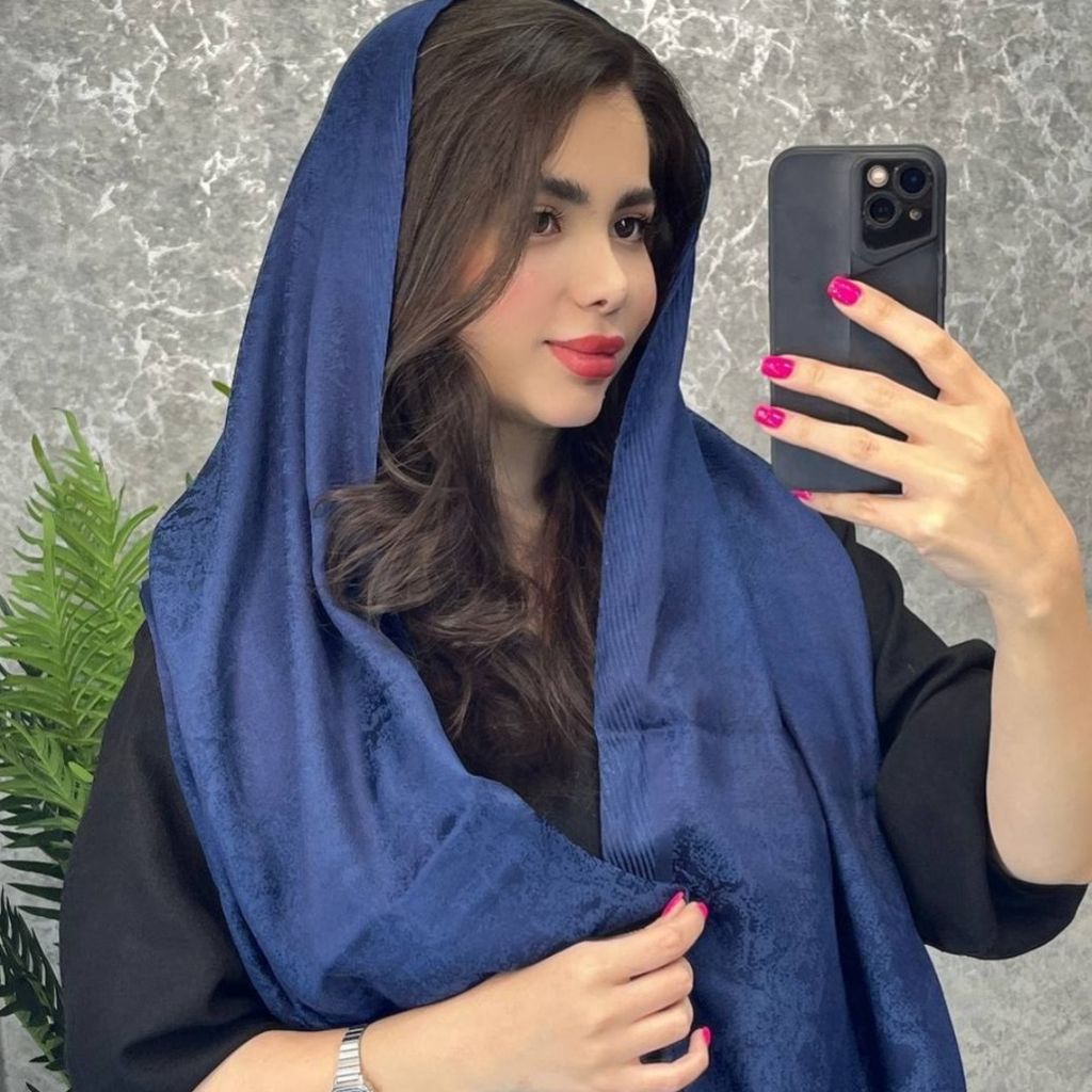 خرید آنلاین شال ژاکارد سورمه ای