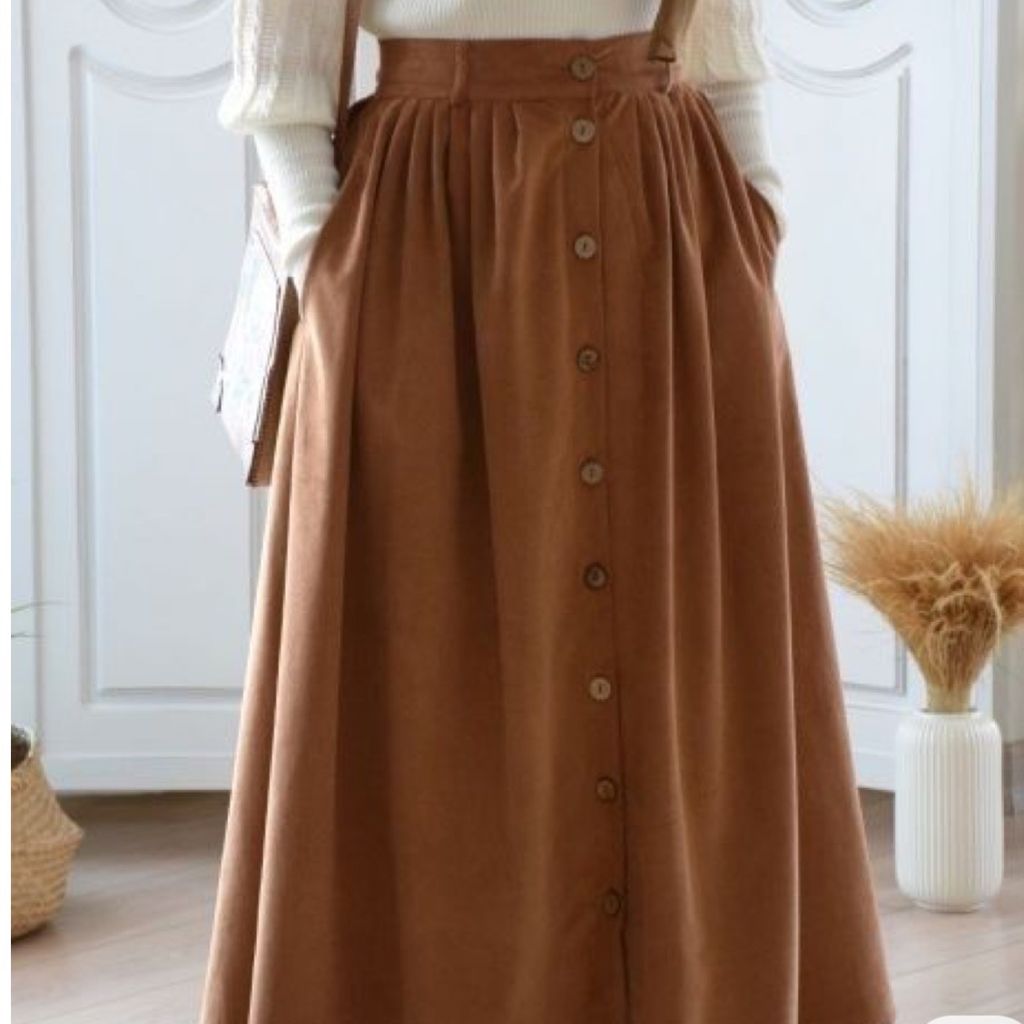 قیمت ارزان دامن مخمل کبریتی پرچین