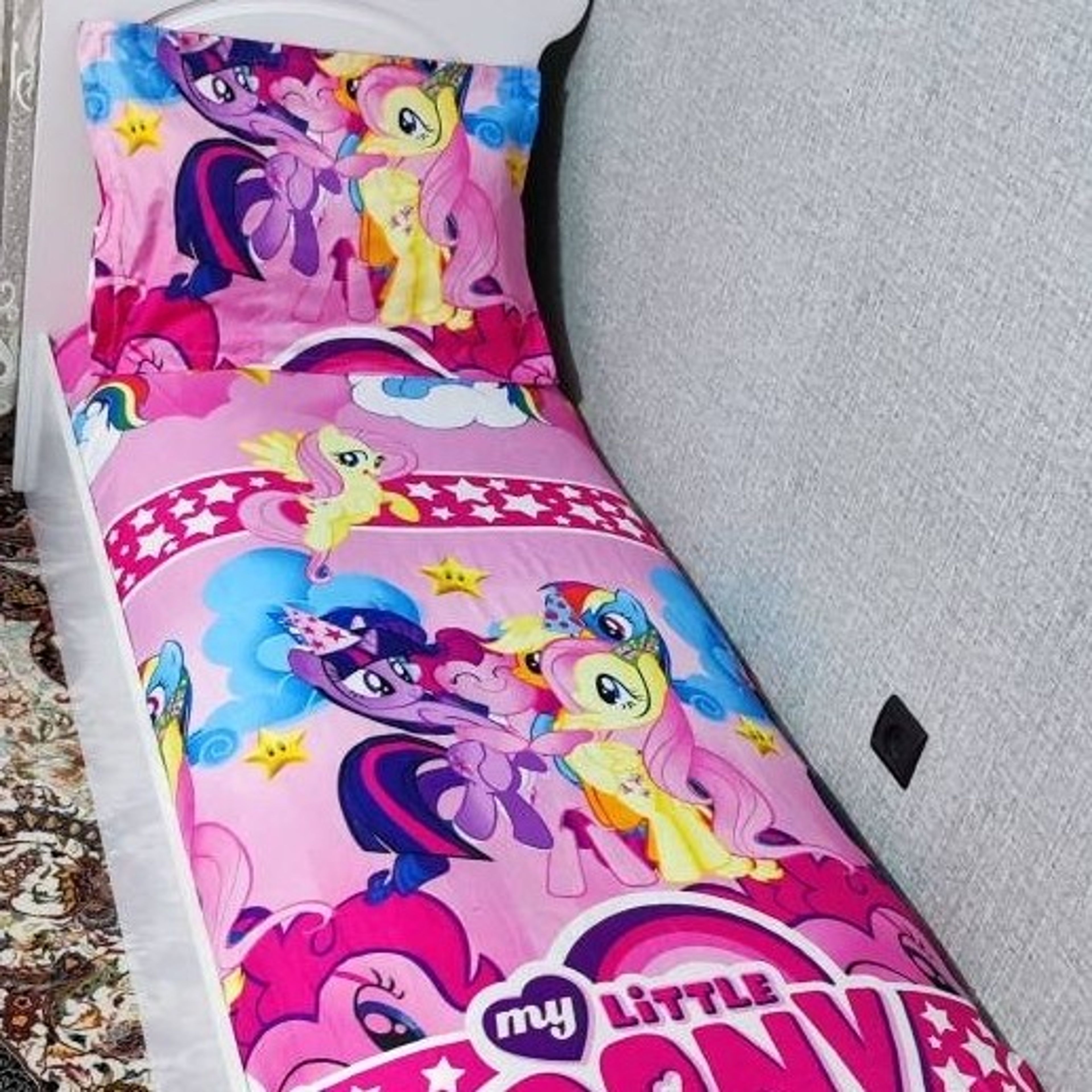 مشخصات روتختی یک نفره دخترانه پونی کوچولو روکش تشک دخترانه صورتی pony پونی