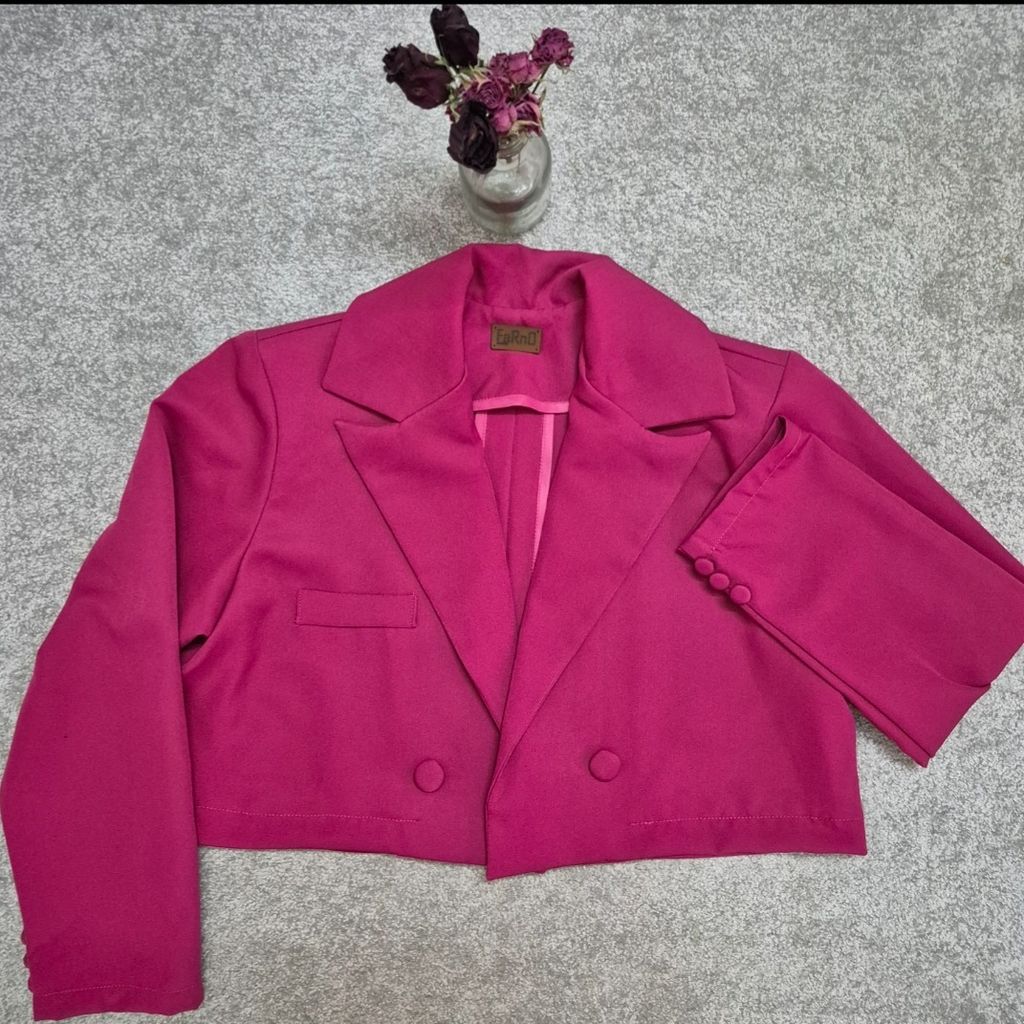 قیمت کت زنانه کراپ سرخابی