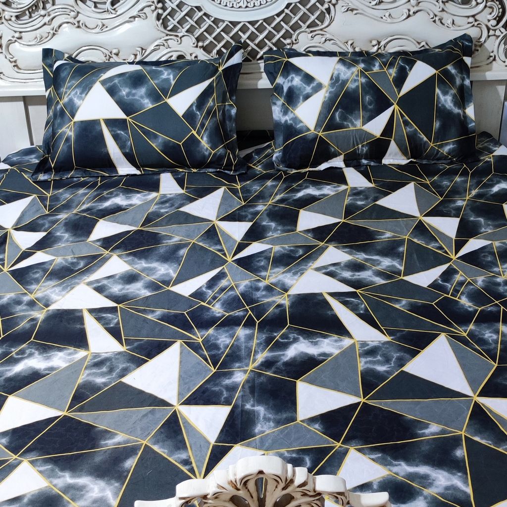 مشخصات ملحفه روکش تخت دونفره طرح سه بعدی