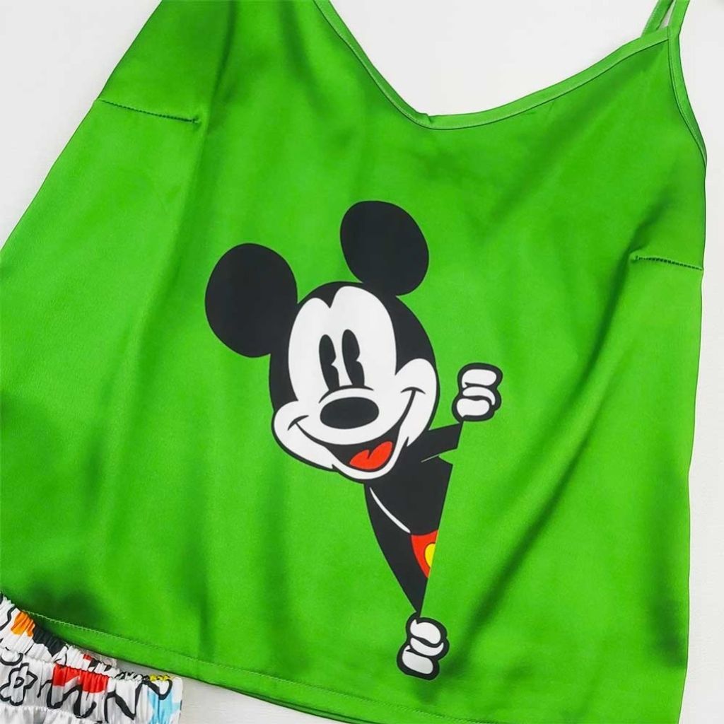 قیمت ارزان لباس خواب زنانه تاپ شورتک طرح میکی موس 99