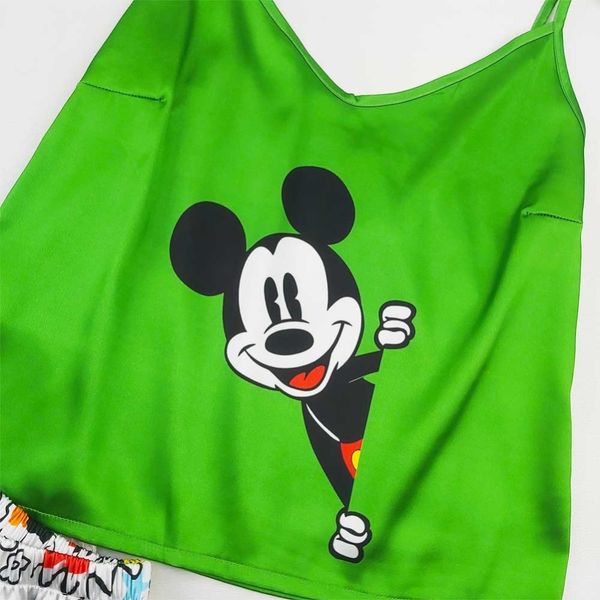 لباس خواب زنانه تاپ شورتک طرح میکی موس 99