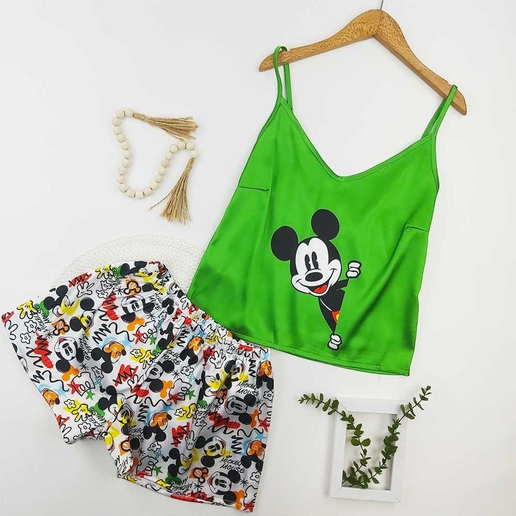 خرید اینترنتی لباس خواب زنانه تاپ شورتک طرح میکی موس 99