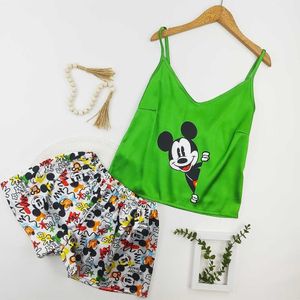 خرید اینترنتی لباس خواب زنانه تاپ شورتک طرح میکی موس 99