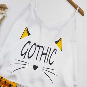 فروش اینترنتی لباس خواب زنانه تاپ شورتک طرح گربه 99