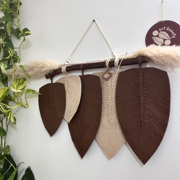 دیوارکوب برگ مکرومه مدرن طرح ماهون