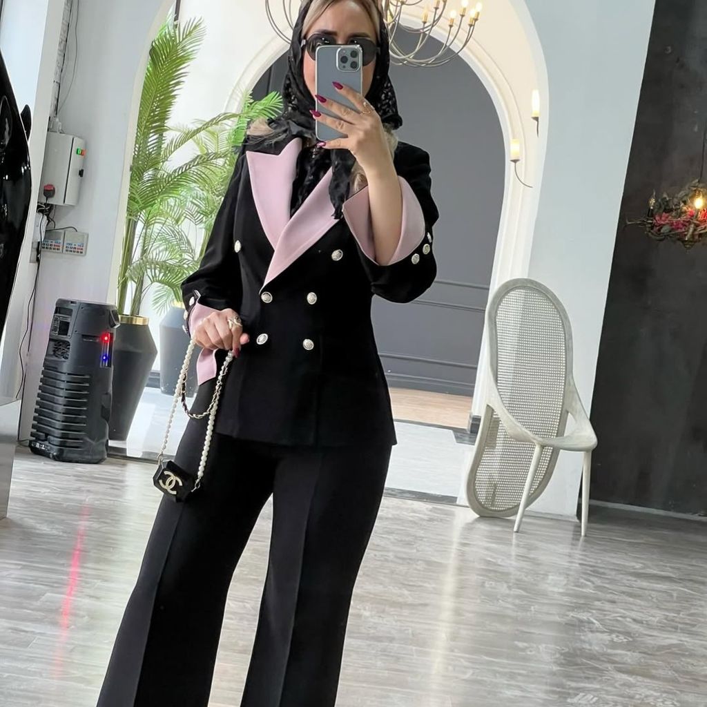 خرید اینترنتی کت و شلوار زنانه بلک پینکی