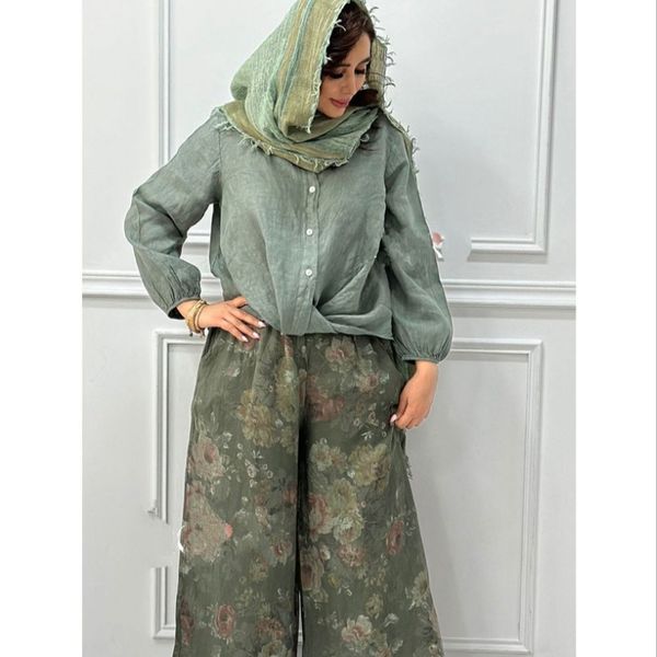 شومیز شلوار گلبو