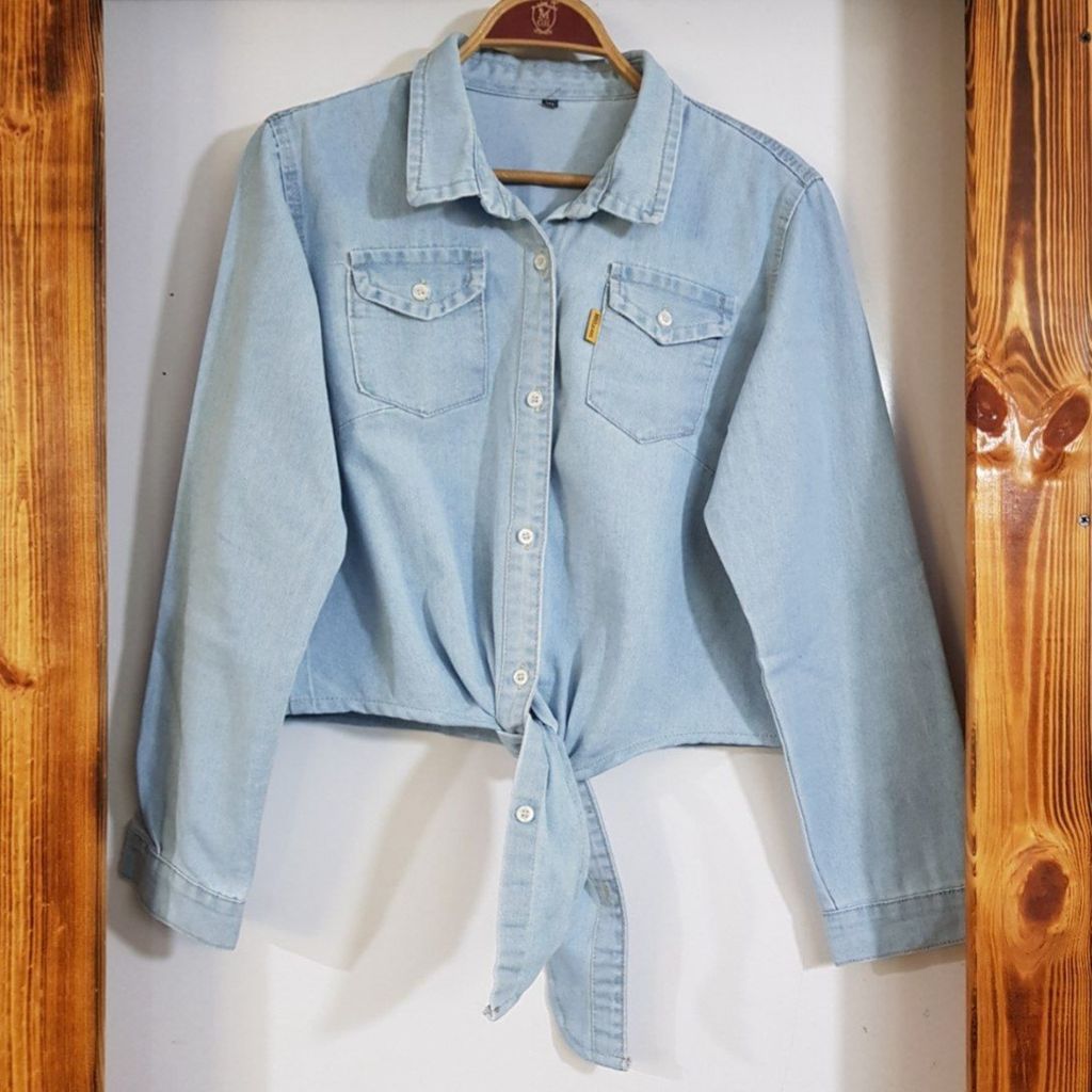 قیمت ارزان شومیز جین گره ای