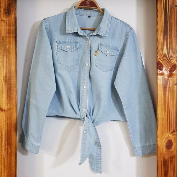 شومیز جین گره ای