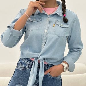 شومیز جین گره ای