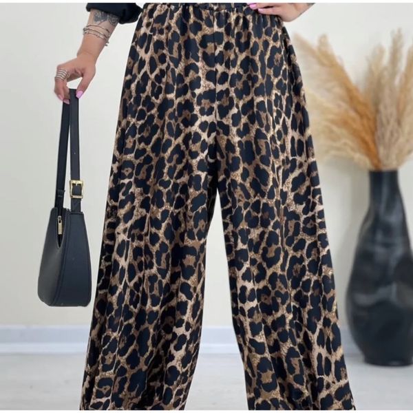 شلوار پلنگی بگ سندبادی زنانه