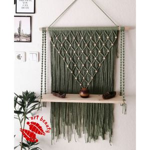 شلف چوبی مکرومه بافی طرح گردو