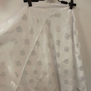 روسری ساتن سفید rs45rf