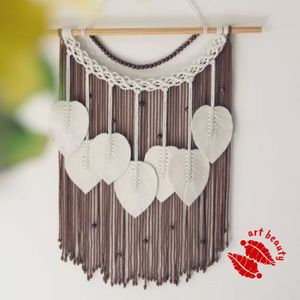 دیوارکوب اویز مکرمه مدرن با برگ طرح لیان