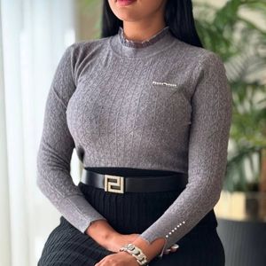 خرید آنلاین بافت مرواریدی یقه تور