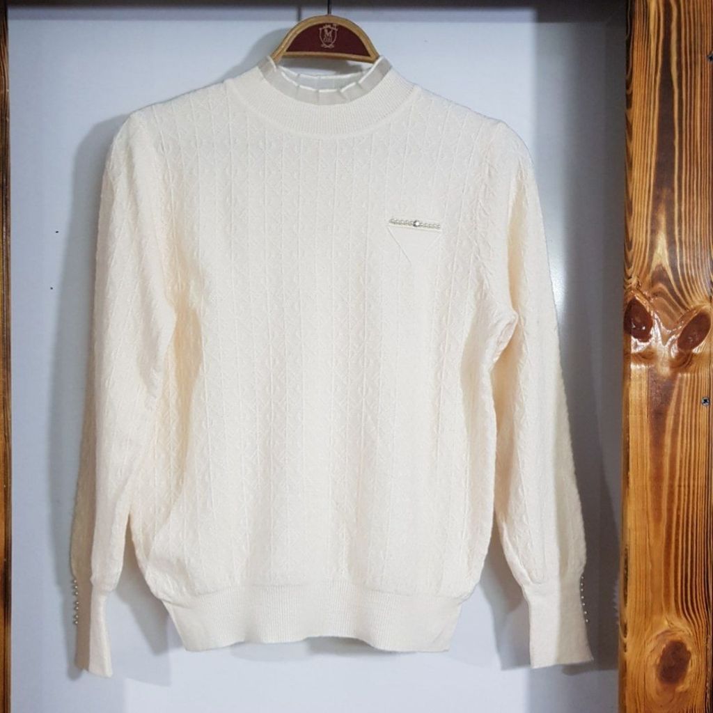 خرید آنلاین بافت مرواریدی یقه تور