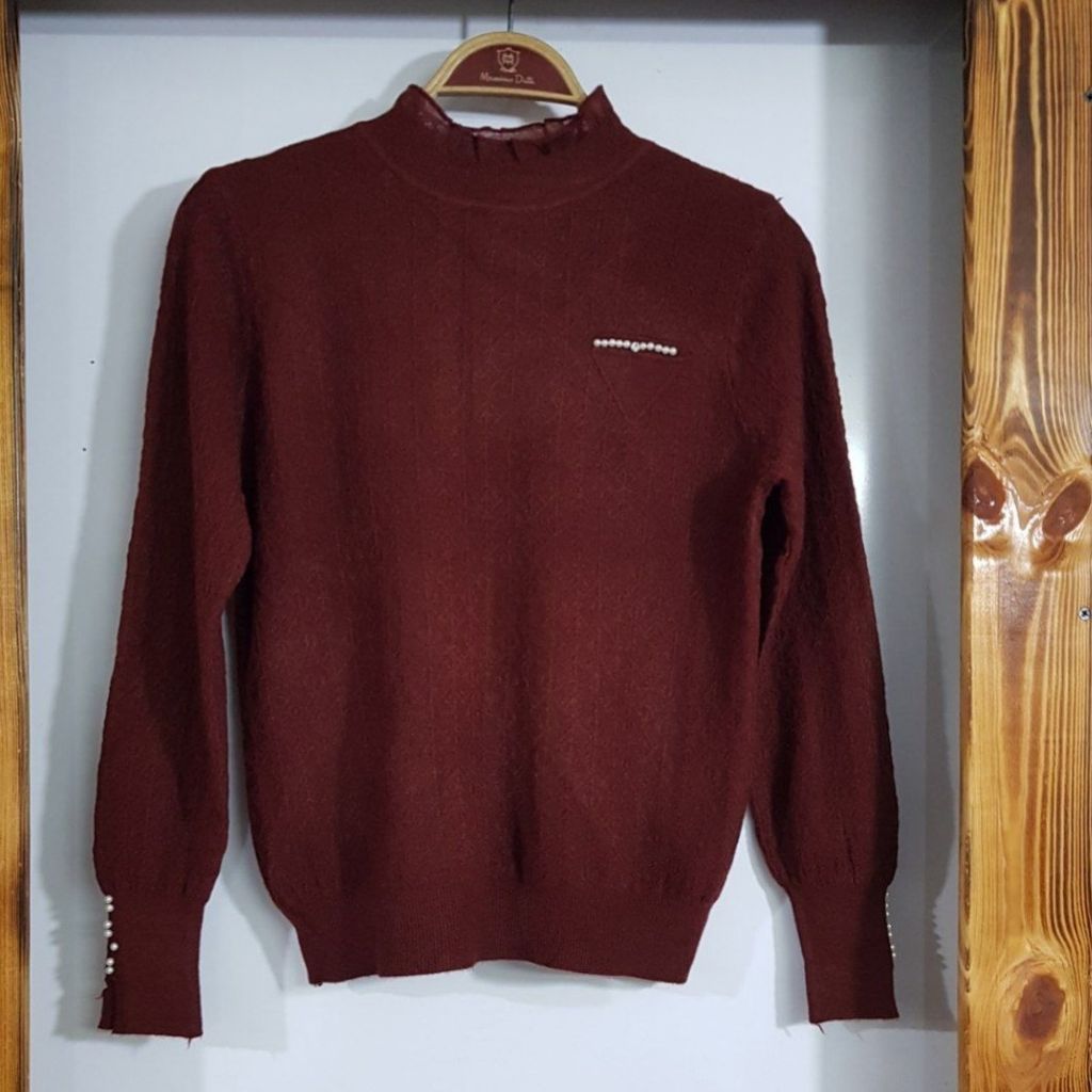 خرید آنلاین بافت مرواریدی یقه تور