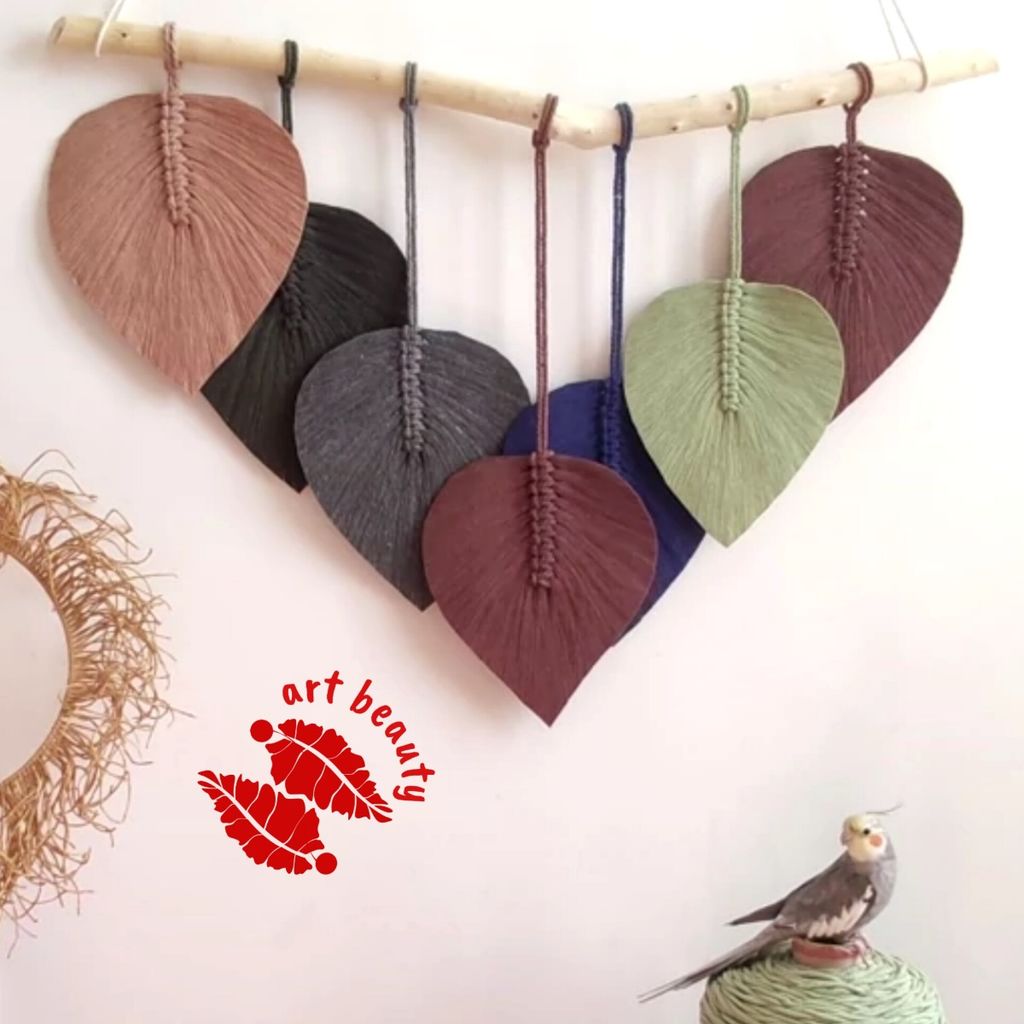 فروش اینترنتی دیوارکوب برگ مکرومه بافی طرح شایگان