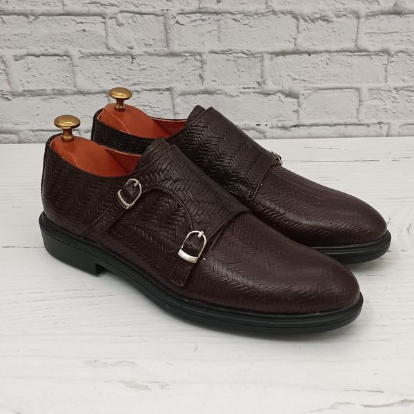 کفش مردانه مجلسی چرم طبیعی مدل آلفردو حصیری ترک