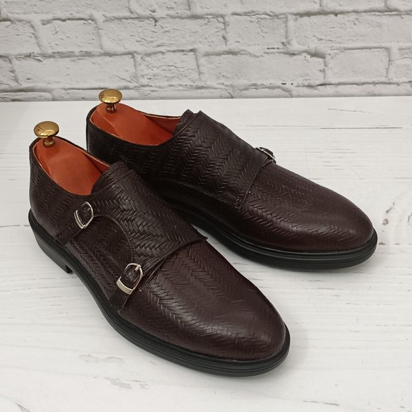 کفش مردانه مجلسی چرم طبیعی مدل آلفردو حصیری ترک